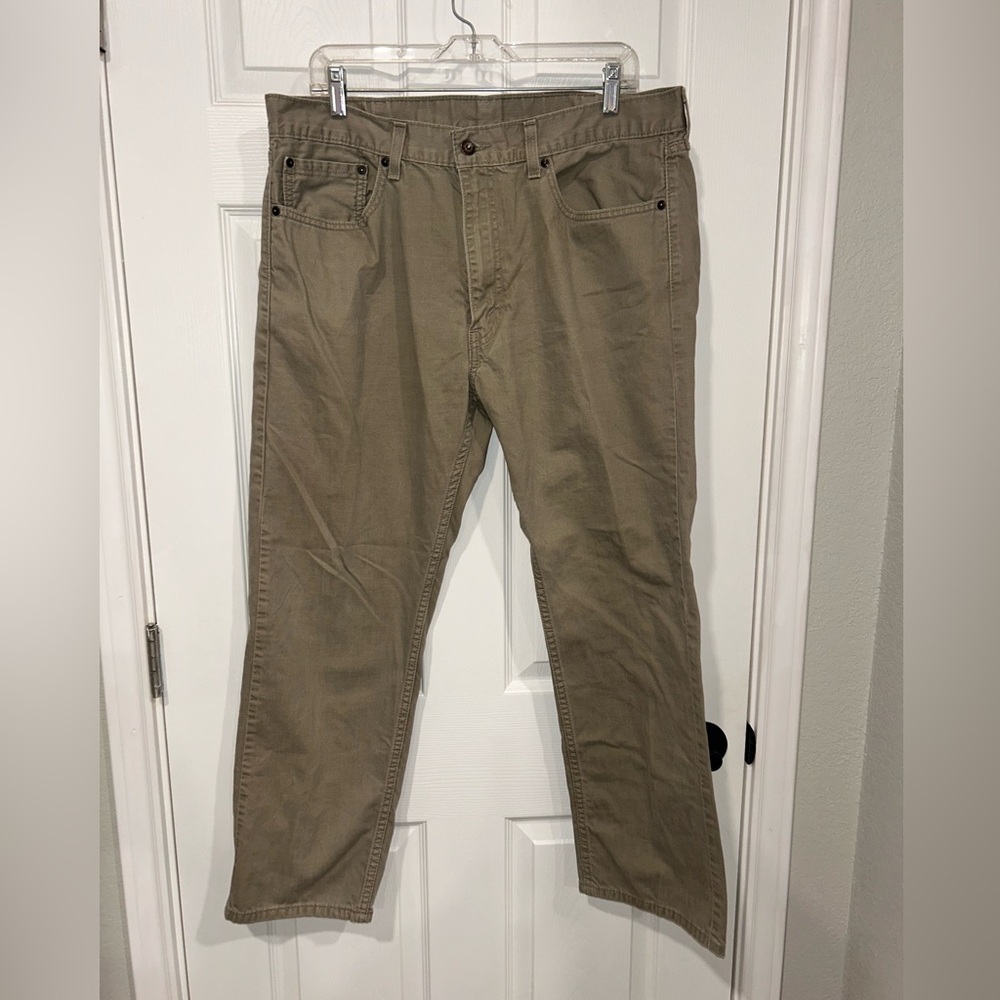 LEVI'S Men's Beige 505 Straight-Fit Five-Pocket Non-Stretch Jeans SZ 38X29